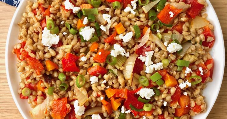 Mediterranean Barley Salad with Roast Vegetables