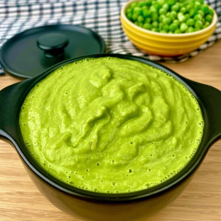Pea Puree with Roast Garlic