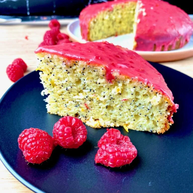 Orange and Raspberry Poppy Seed Cake