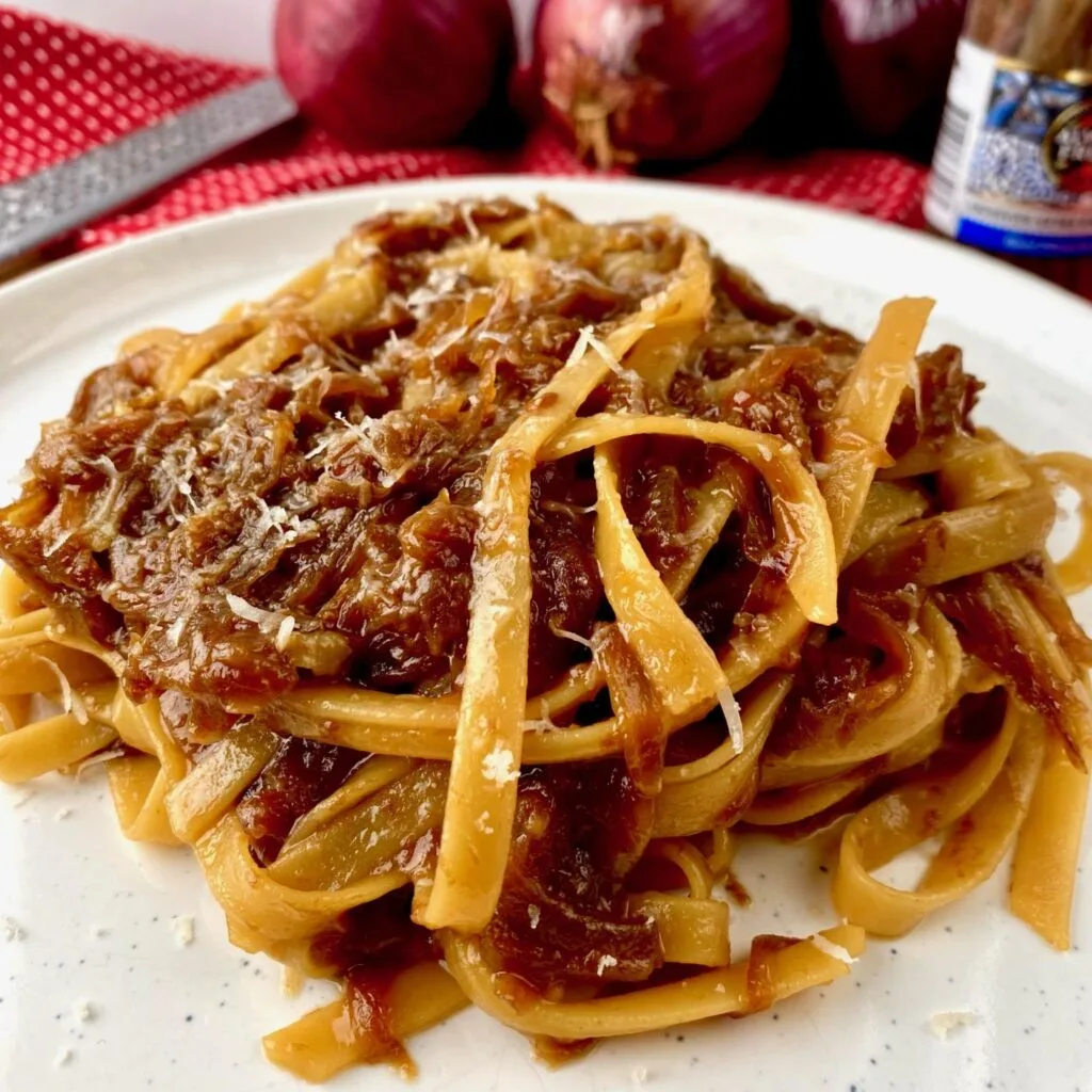 Caramelized Onion and Anchovy Pasta main course