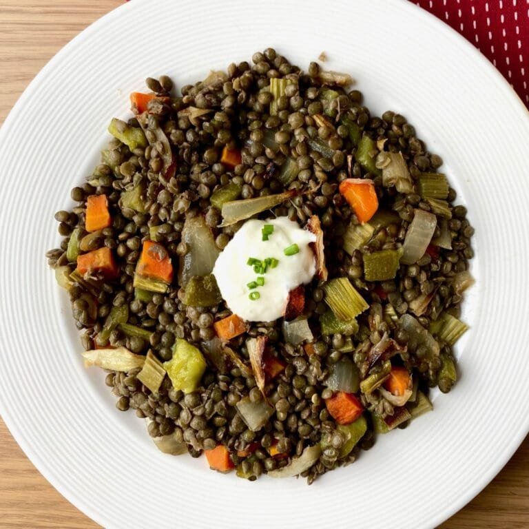 French Lentil Salad with Roast Vegetables