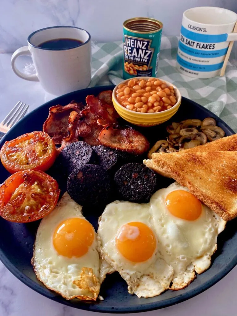 Full English Breakfast Eggs and Bacon