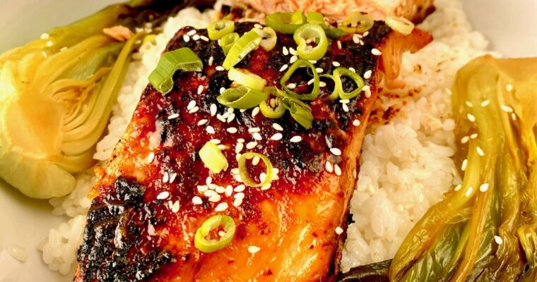 Miso Glazed Salmon on Sushi Rice