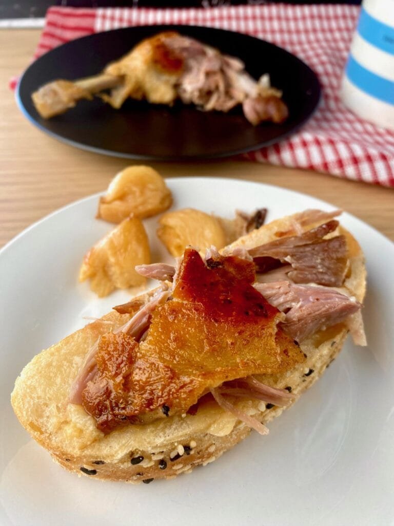 Confit Duck and Garlic on Bread