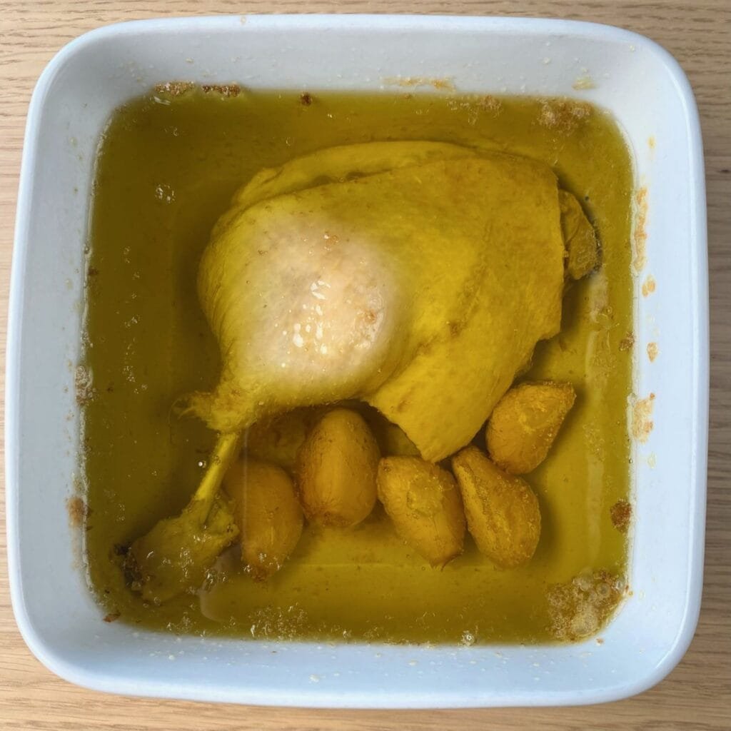 Confit Duck in Oil after cooking