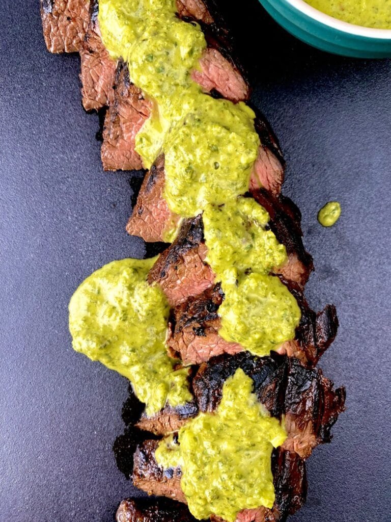 Honey Soy Hanger Steak with Chimichurri