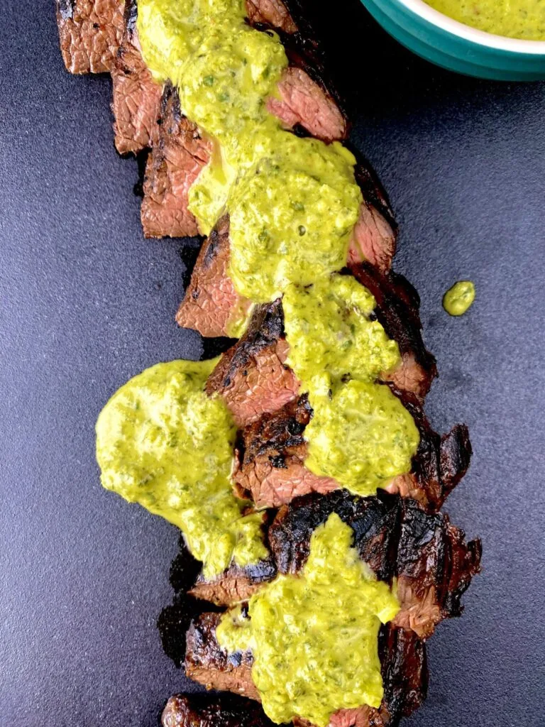 Honey Soy Hanger Steak with Chimichurri