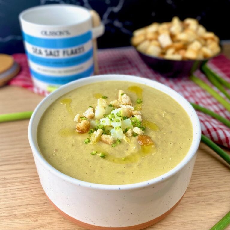 Potato Soup with Garlic Scapes