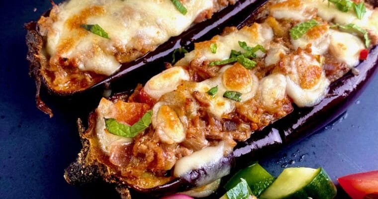 Spiced Stuffed Eggplant with Lamb