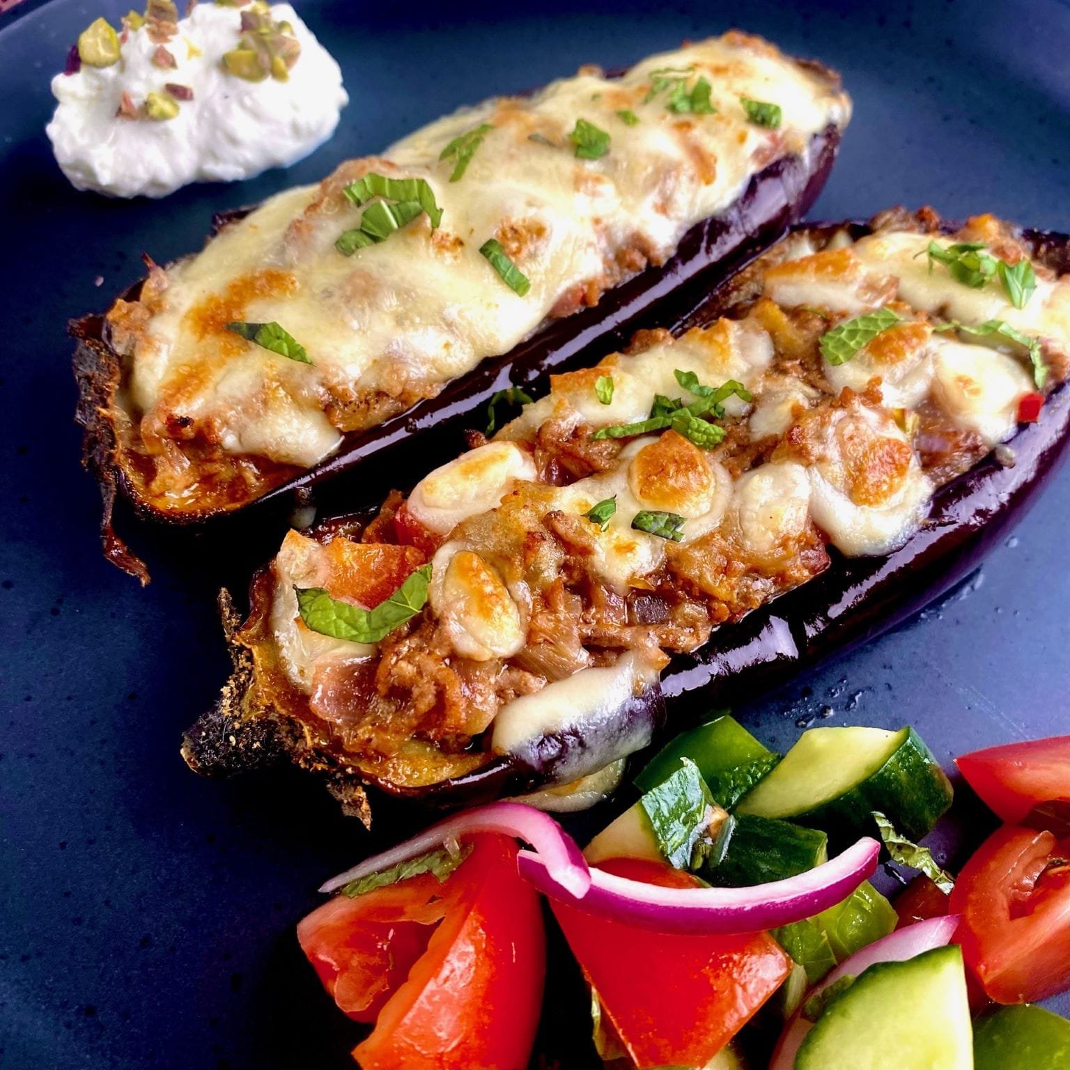 Spiced Stuffed Eggplant with Lamb