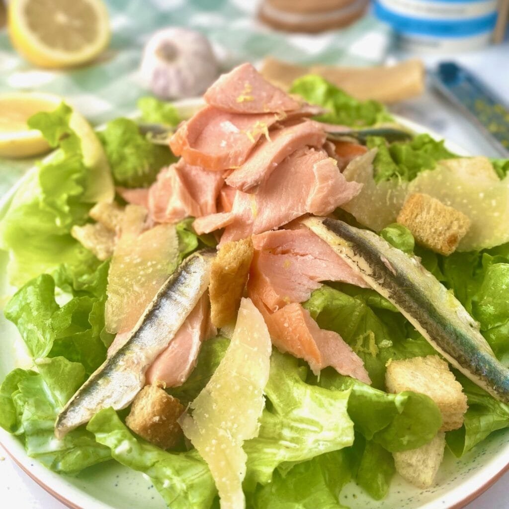 Salmon and Anchovy Salad