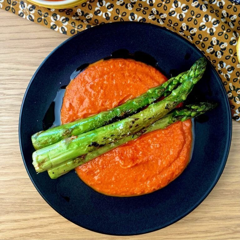 Charred Asparagus with Romesco