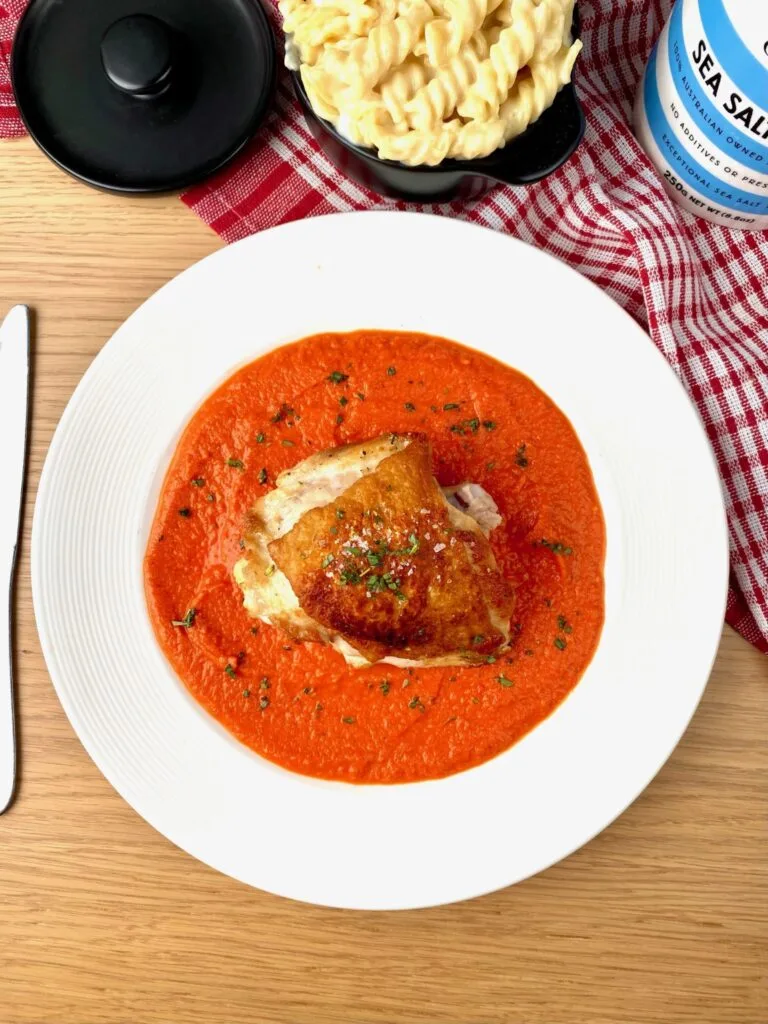 Crispy Chicken with Romesco Sauce Dinner