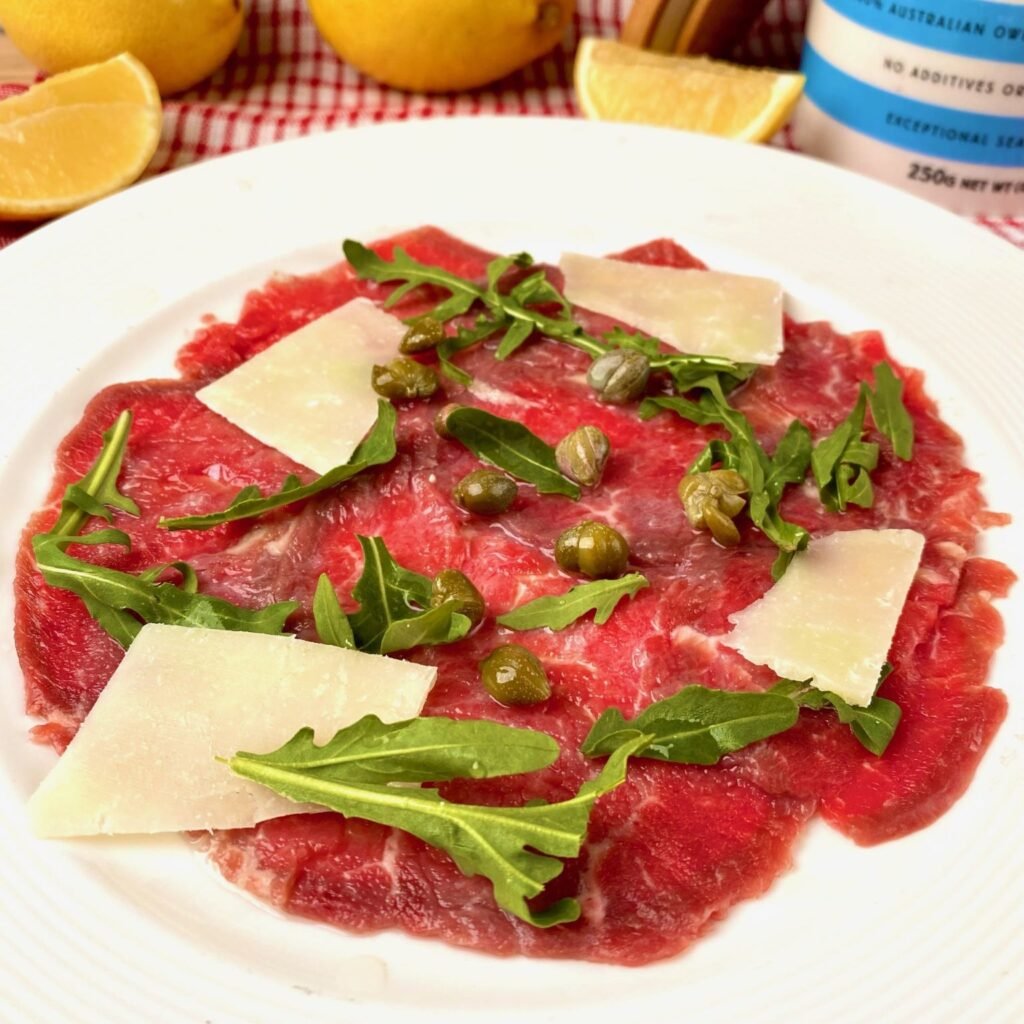 Classic Beef Carpaccio with toppings