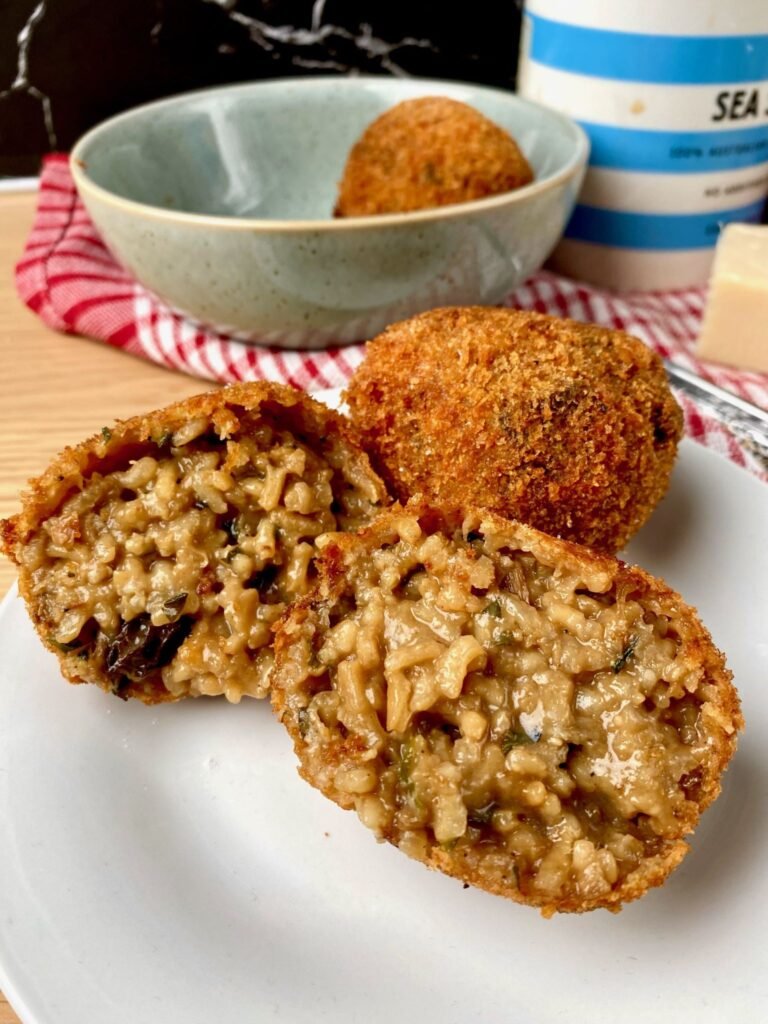 Preparing Morel Mushroom Risotto Balls