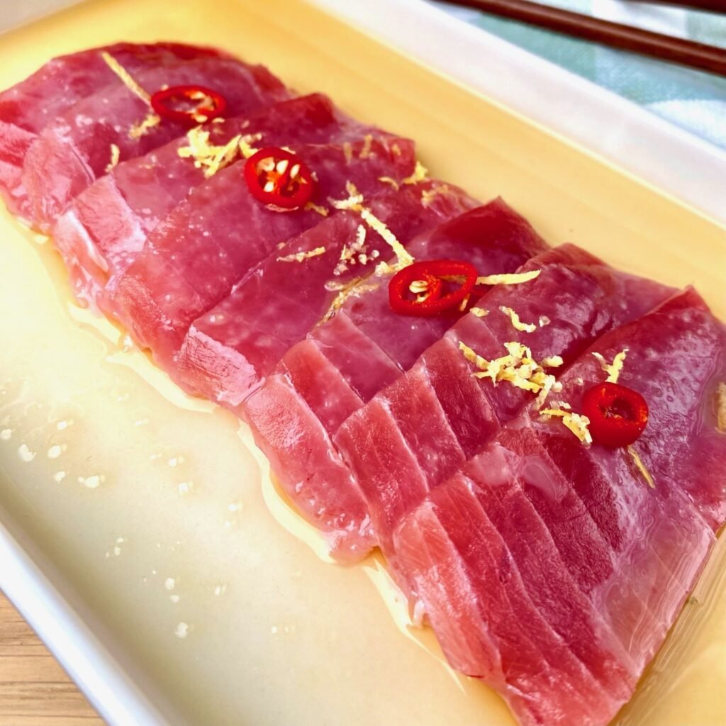 Slices of Tuna Carpaccio with Lemon