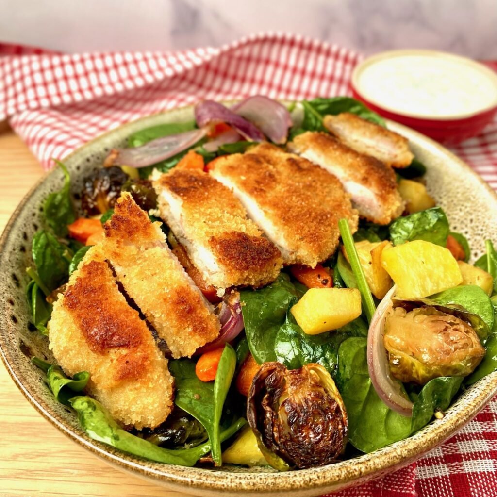Homemade Chicken Schnitzel Salad