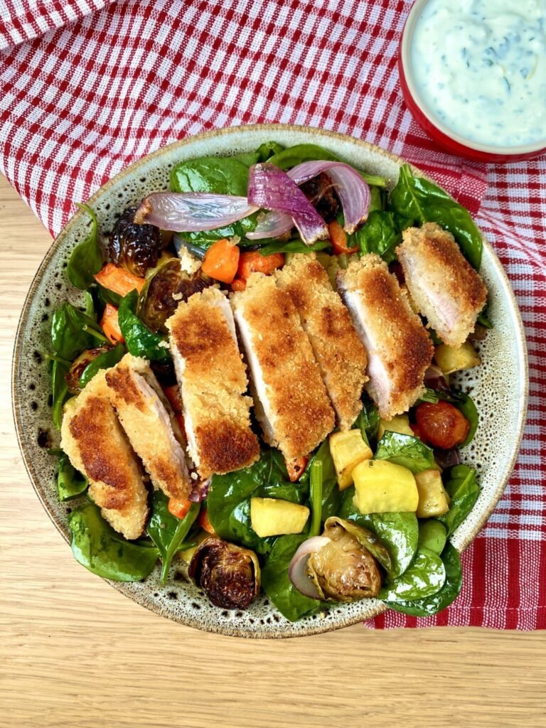 Crispy Chicken Schnitzel with Salad