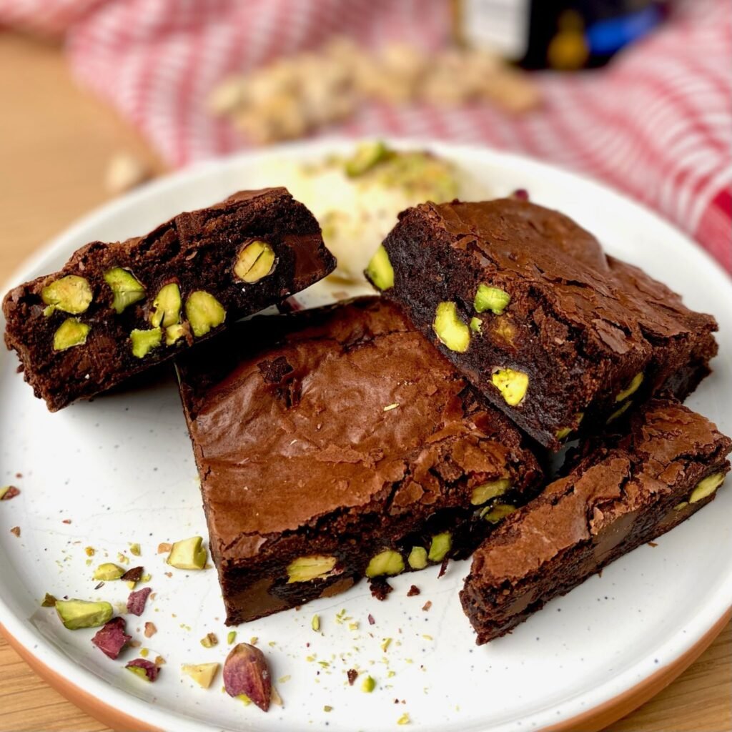 Pistachios paired with Brownies