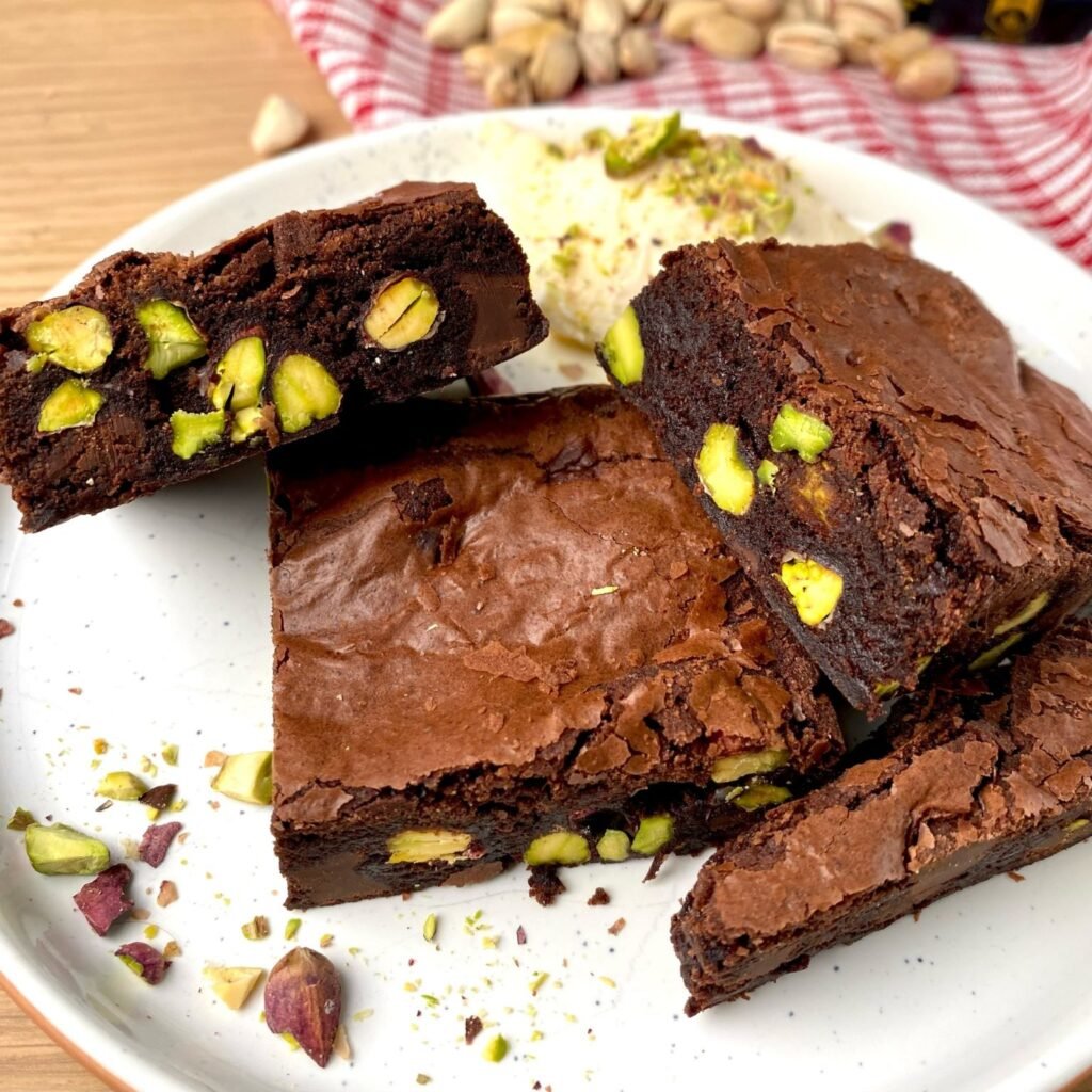 Chocolate Brownies with Vanilla Ice Cream