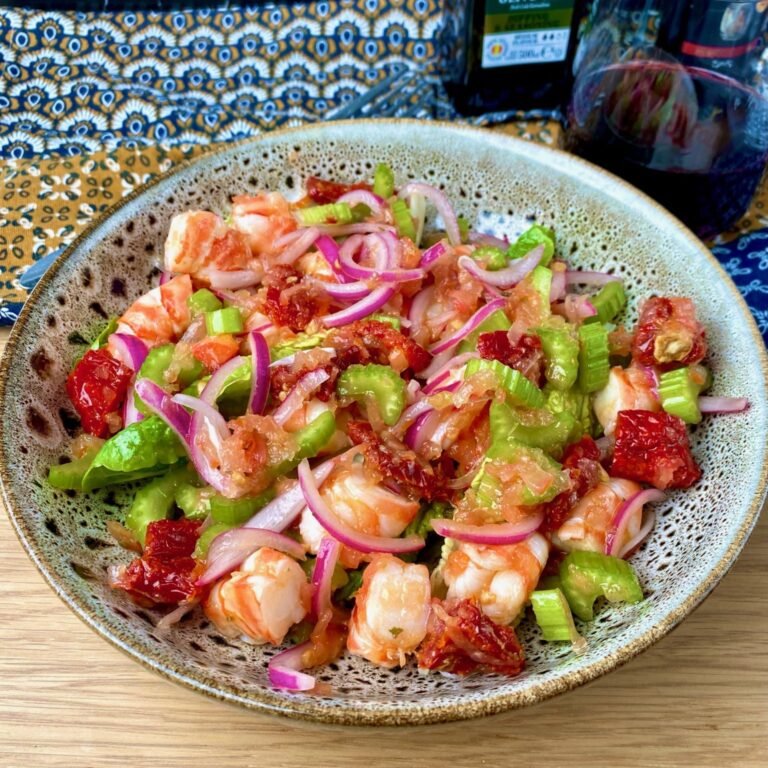 Poached Shrimp Salad with Sundried Tomatoes