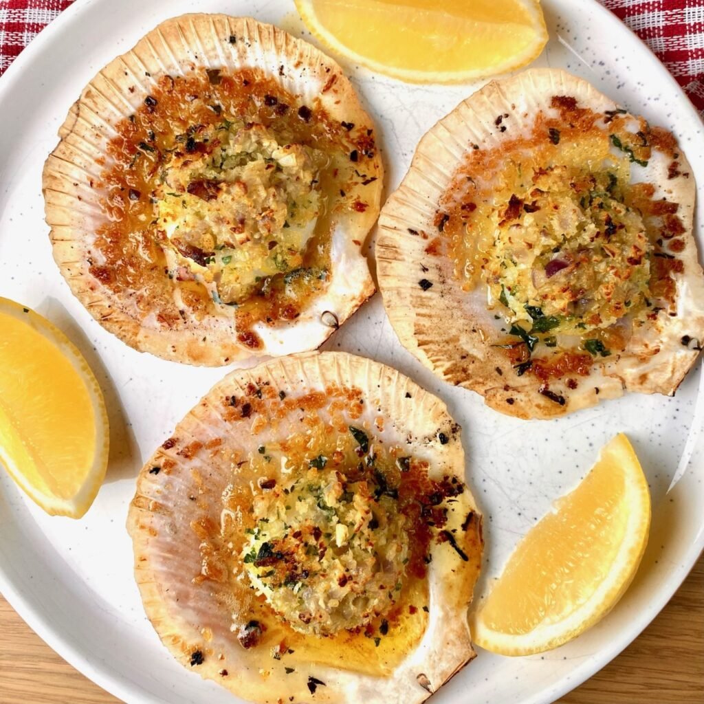 Fallow Scallops with Garlic Butter