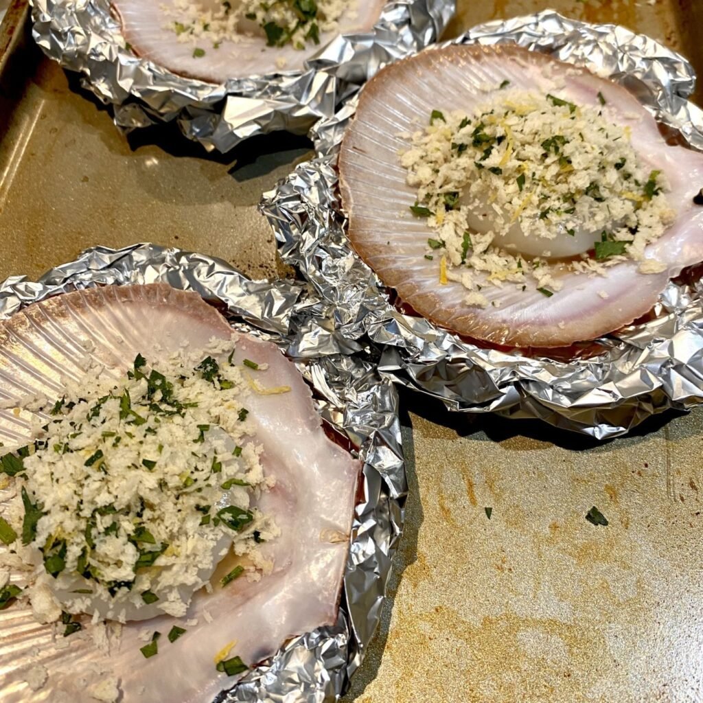 Preparing Garlic Butter Scallops 1