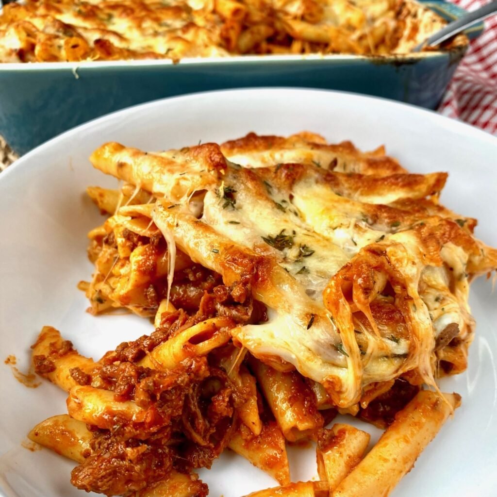 Slow Cooked Beef Short Rib Baked Ziti