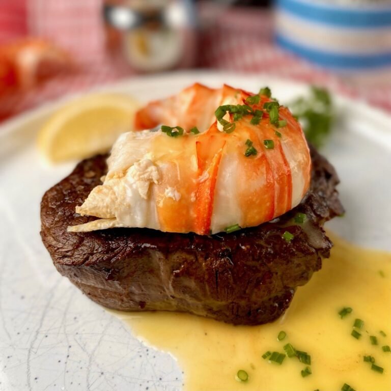 Steak and Butter Poached Lobster