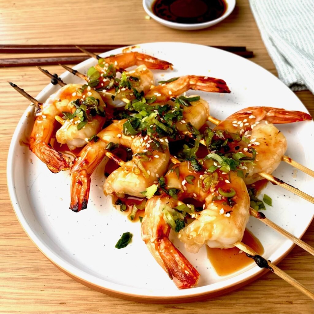 Homemade Teriyaki Shrimp Skewers