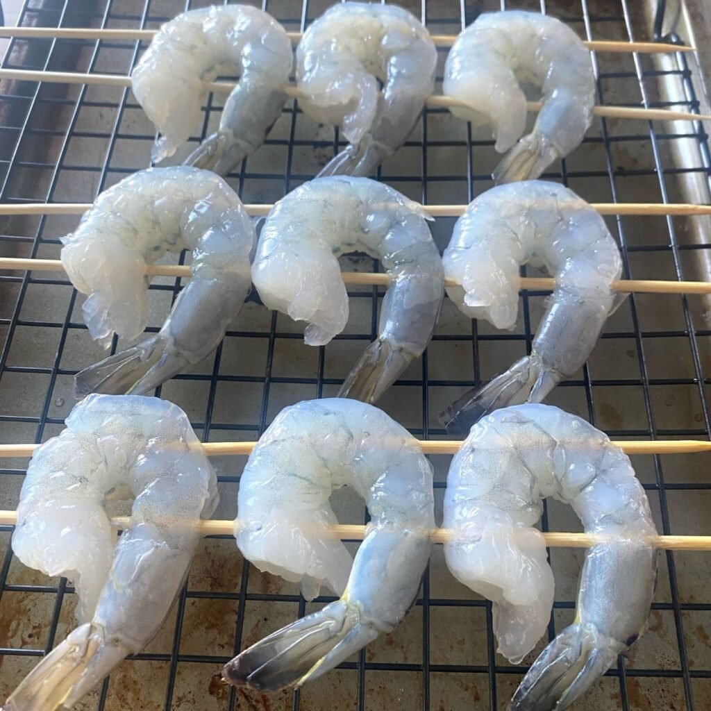 how to prepare Shrimp on skewers for Yakitori