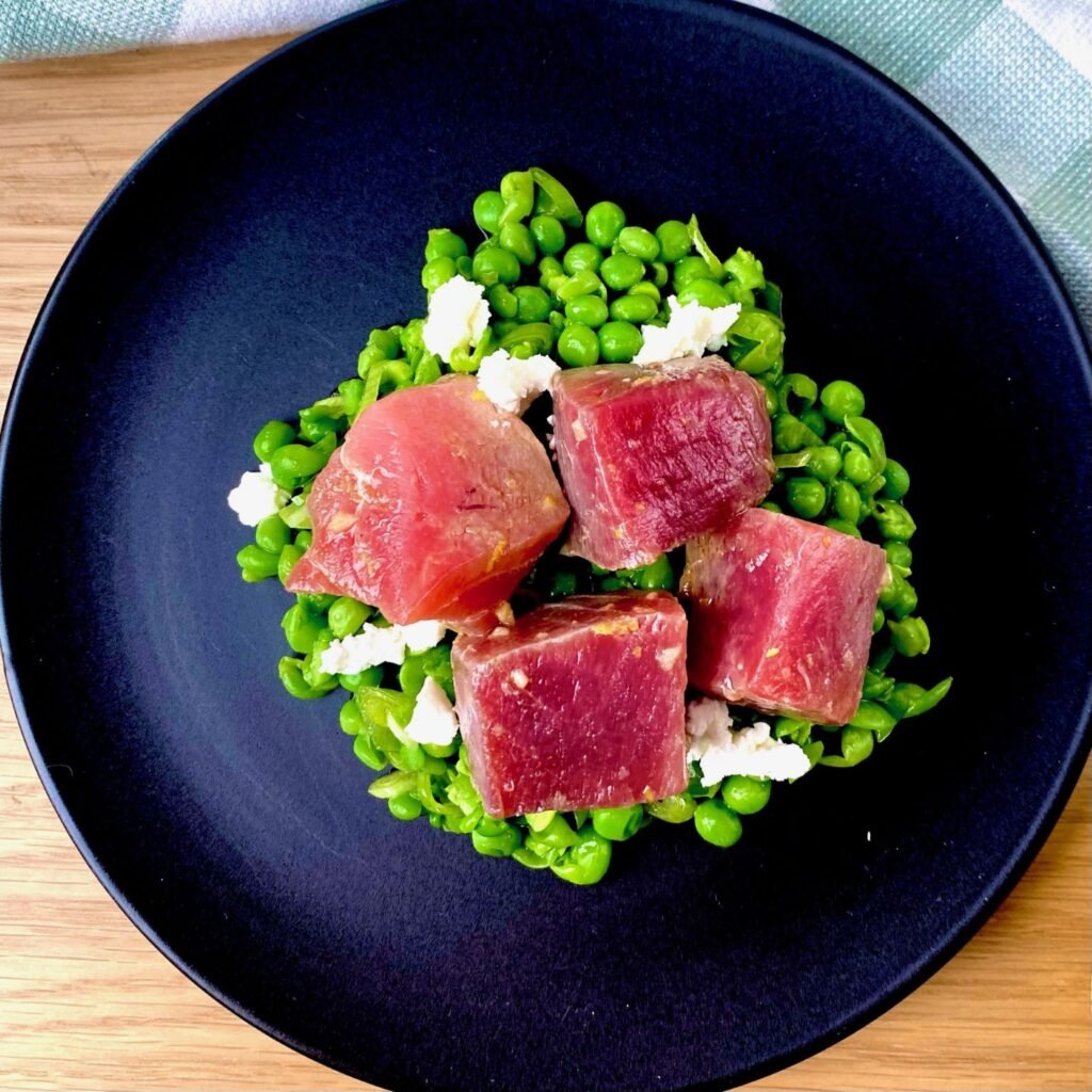 Tuna Tartare with Peas Plating