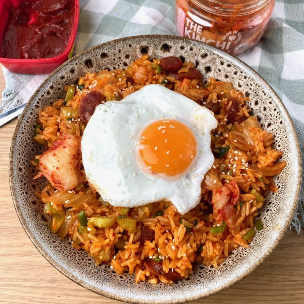 Kimchee Fried Rice with Chinese Sausage