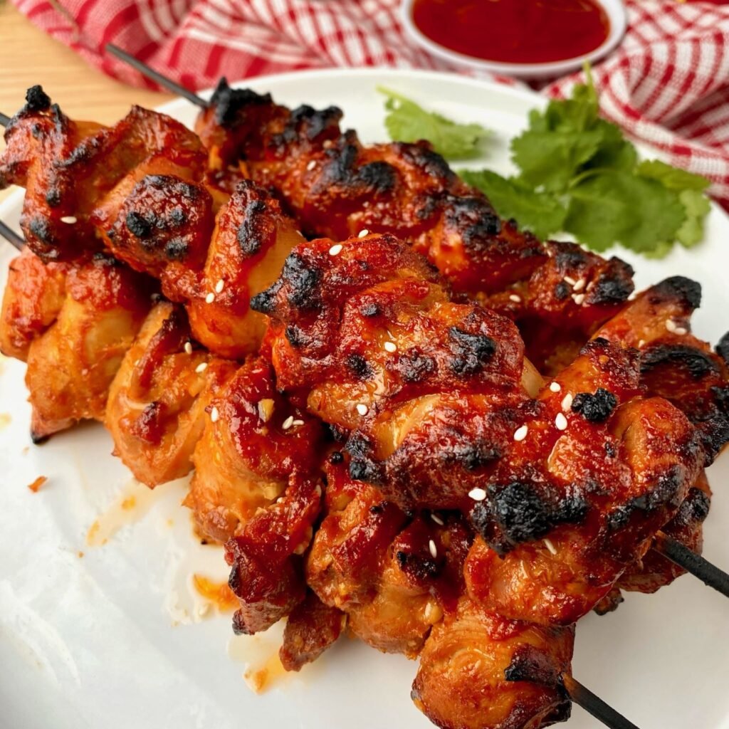 Glazed Korean Chicken Skewers
