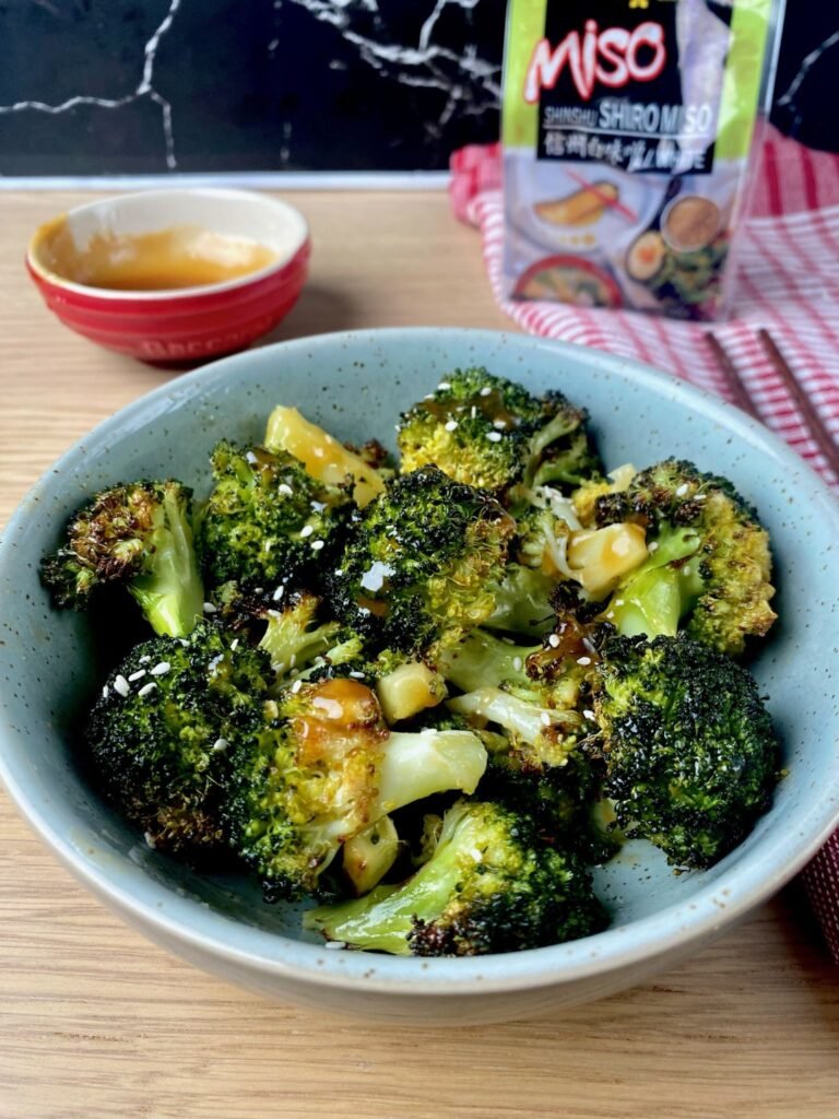 Steps for Roast Broccoli with Miso Glaze