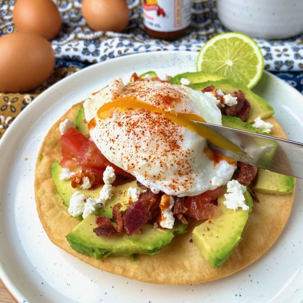 Easy Breakfast Tostadas with Crispy Corn Tortilla