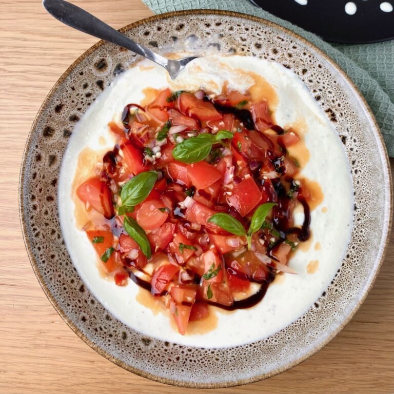 Feta and Yoghurt Dip with Tomatoes and Basil