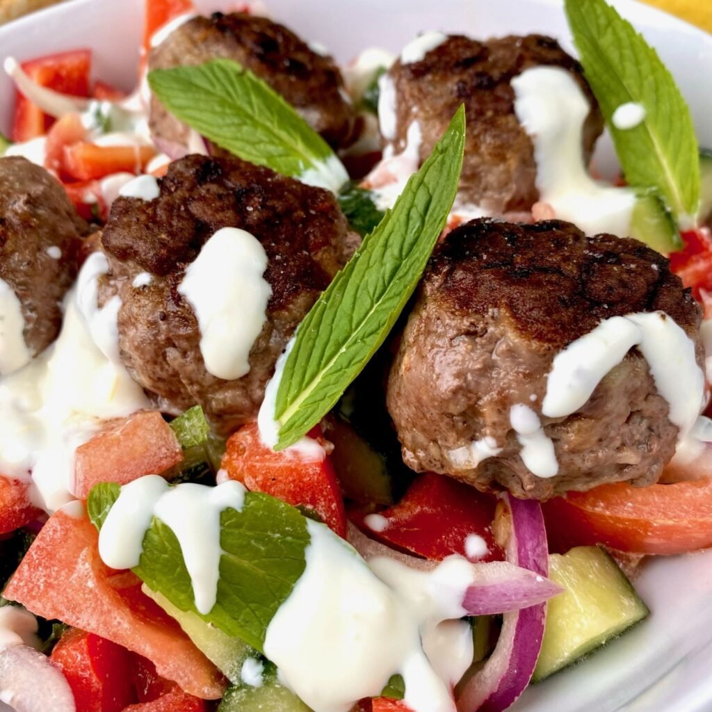 Greek Meatball Salad with Keftedes