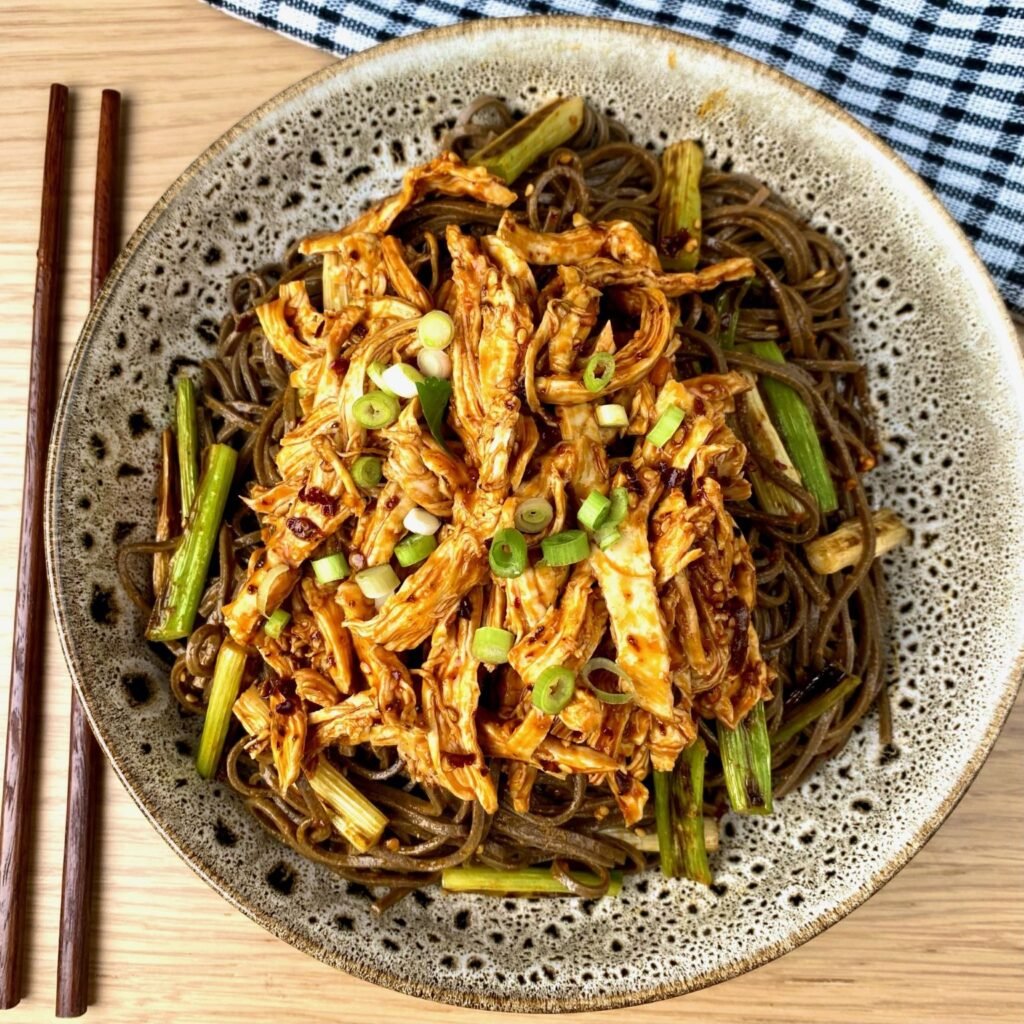 Poached Spicy Chicken with Soba Noodles
