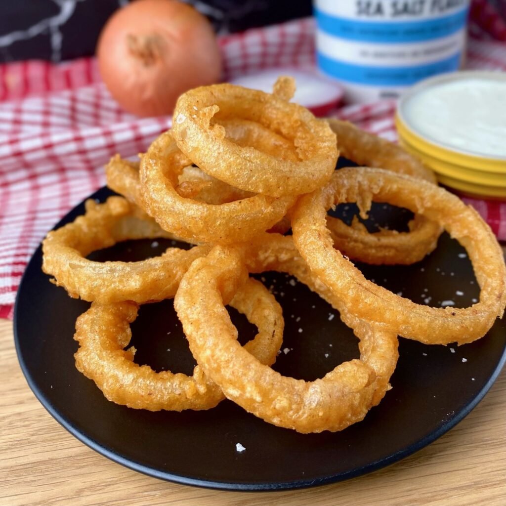 Tempura Onion Rings using Carbonated Water
