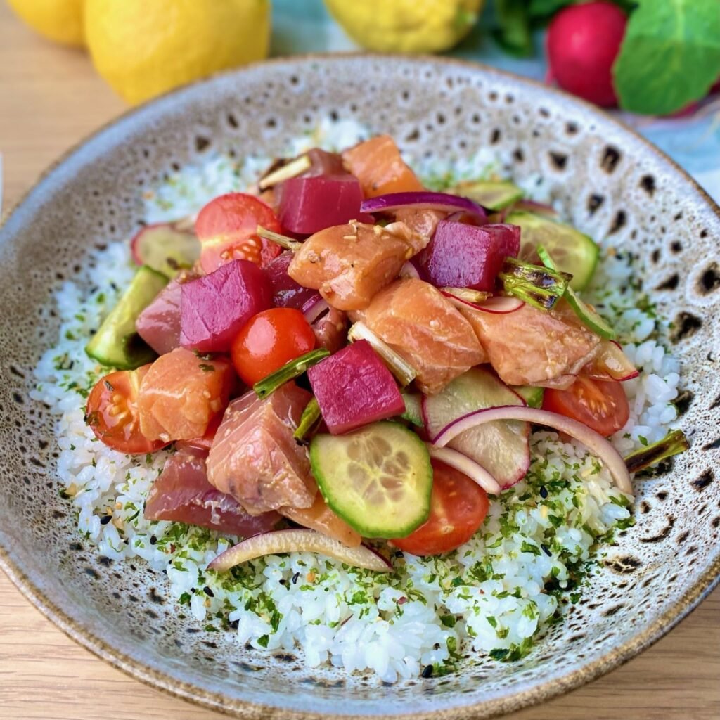 Poke Bowl with Sushi Rice