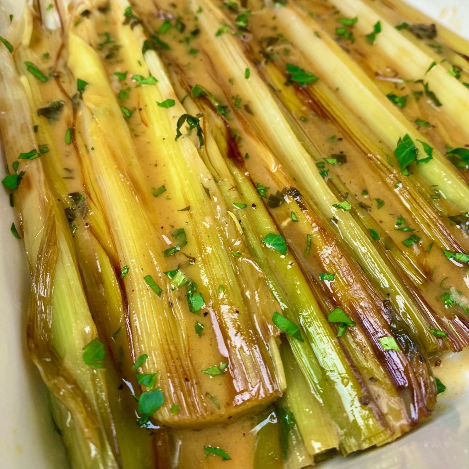 Braised Leeks with Lemon Mustard Sauce