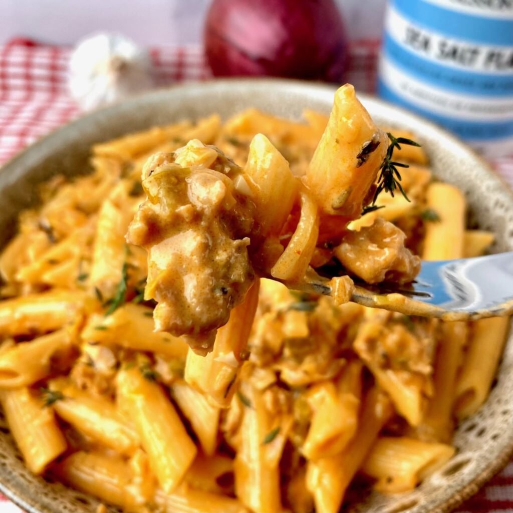 Spicy Italian Sausage in Pasta