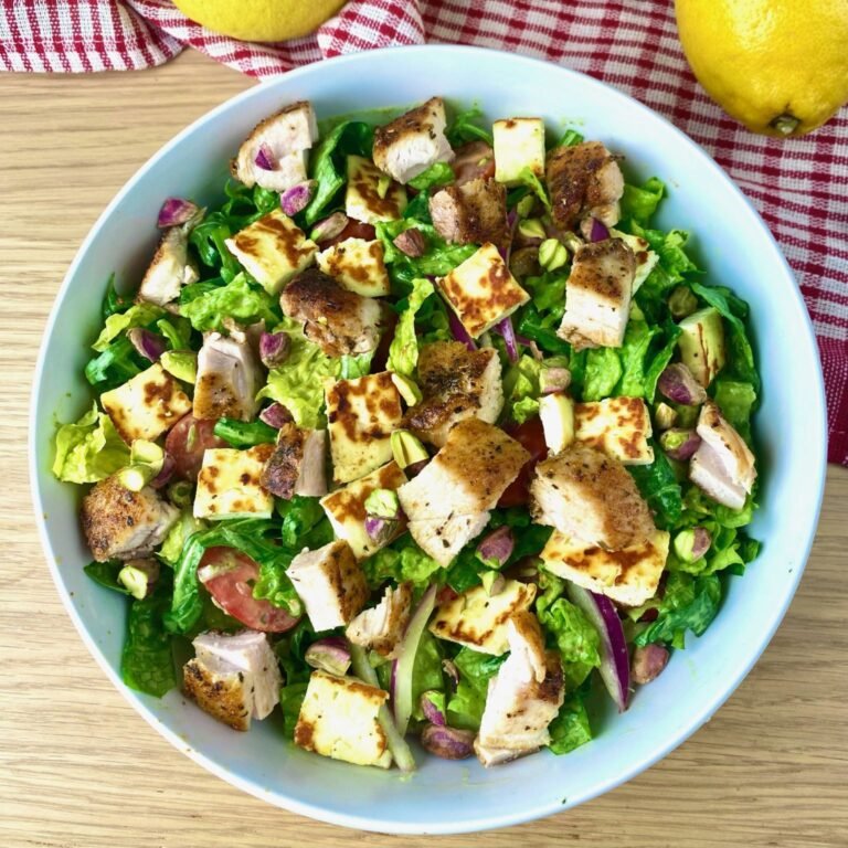 Grilled Chicken and Haloumi Salad