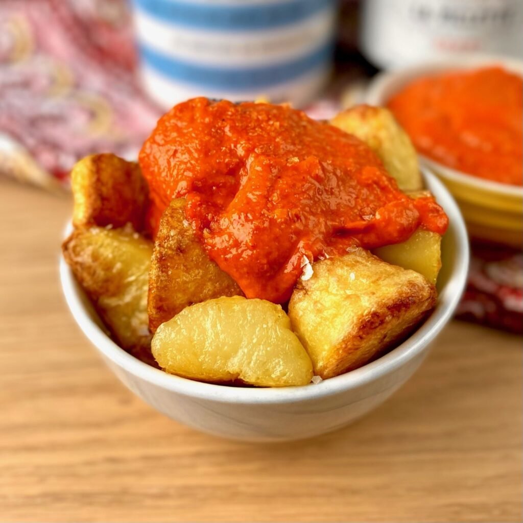 Plate of Roast Potatoes with Mojo Picon Sauce