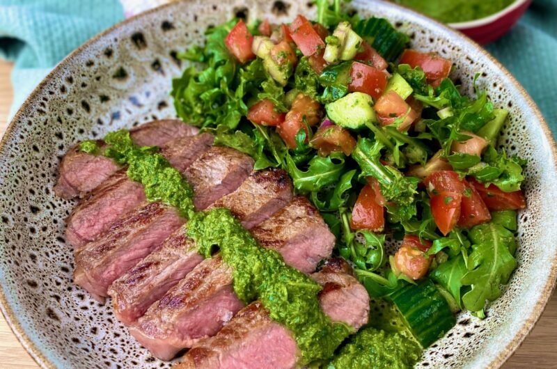 Grilled Steak with Zhoug Sauce