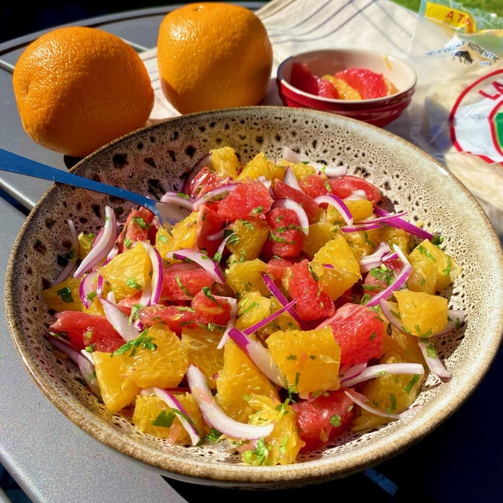 Orange and Grapefruit Salsa preparation