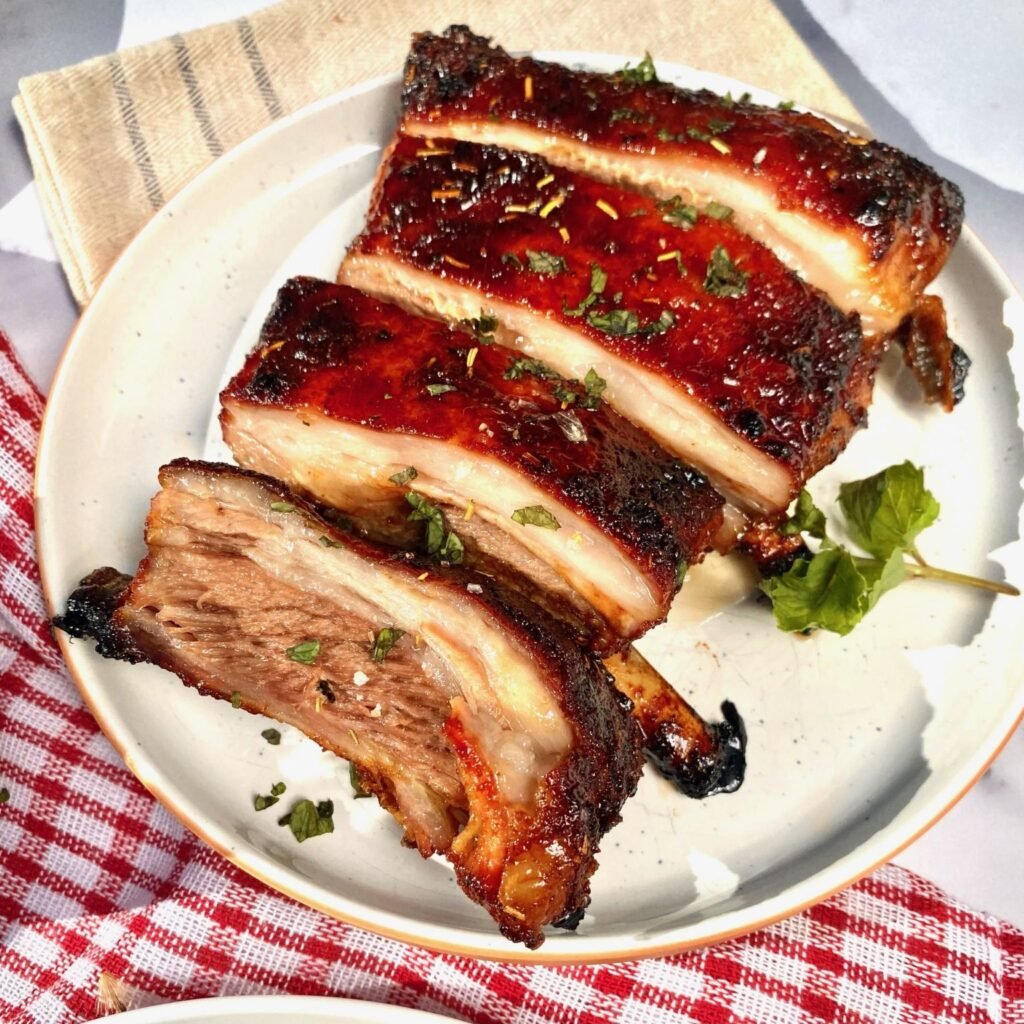 Slow Cooked Honey Glazed Lamb Ribs