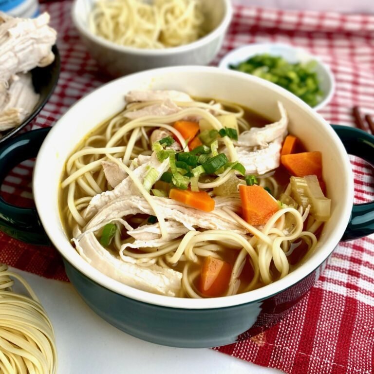 Poached Chicken Noodle Soup