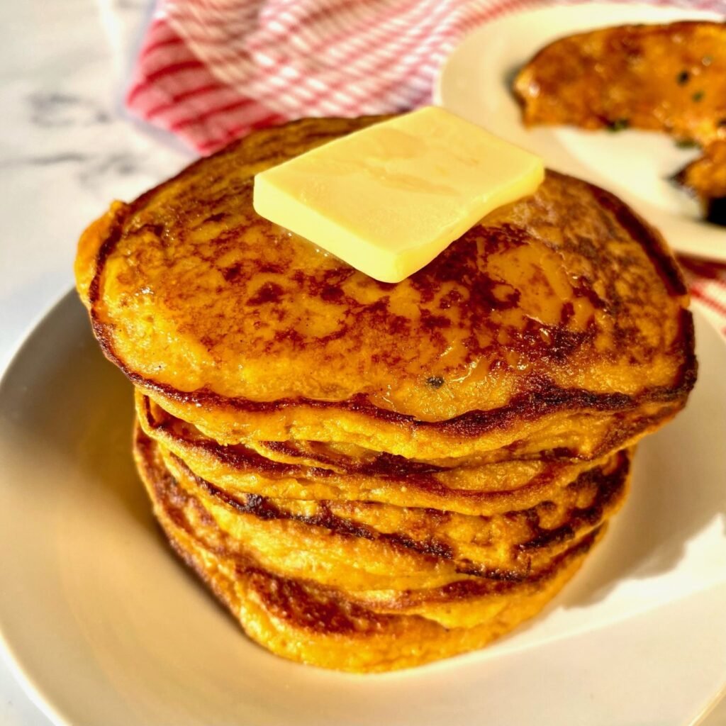 Roast Pumpkin Pancakes with Butter